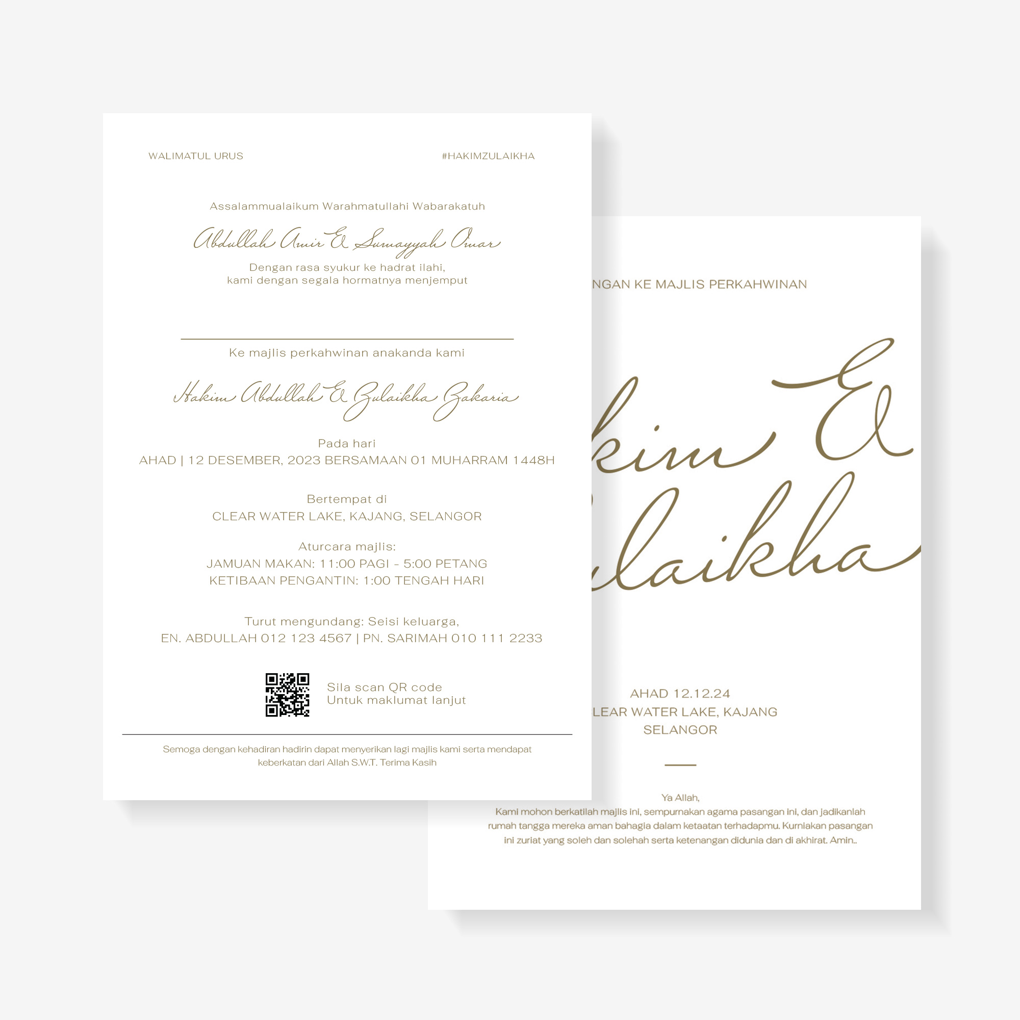 Invitation card featuring elegant script