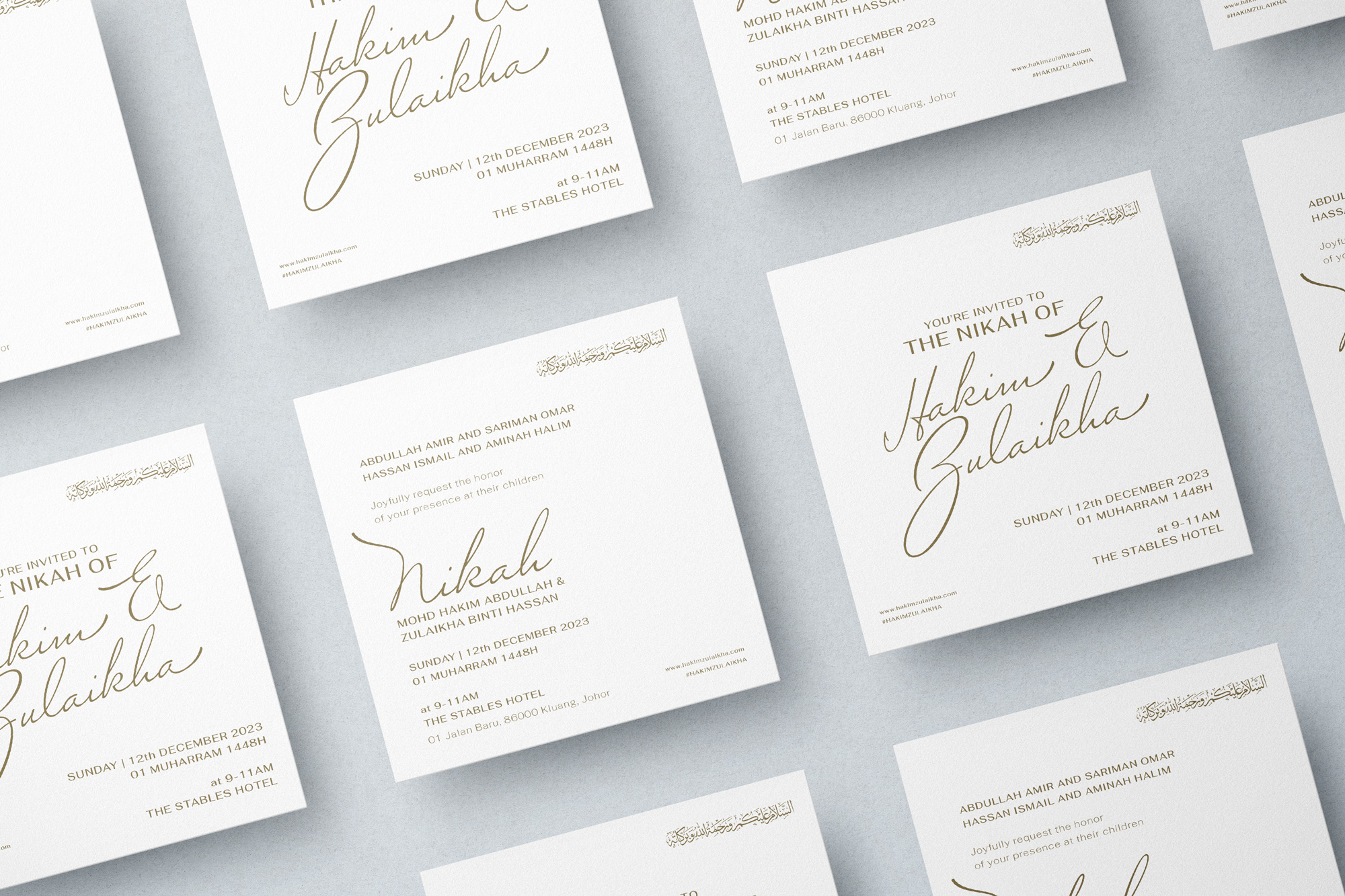 Invitation card featuring elegant script