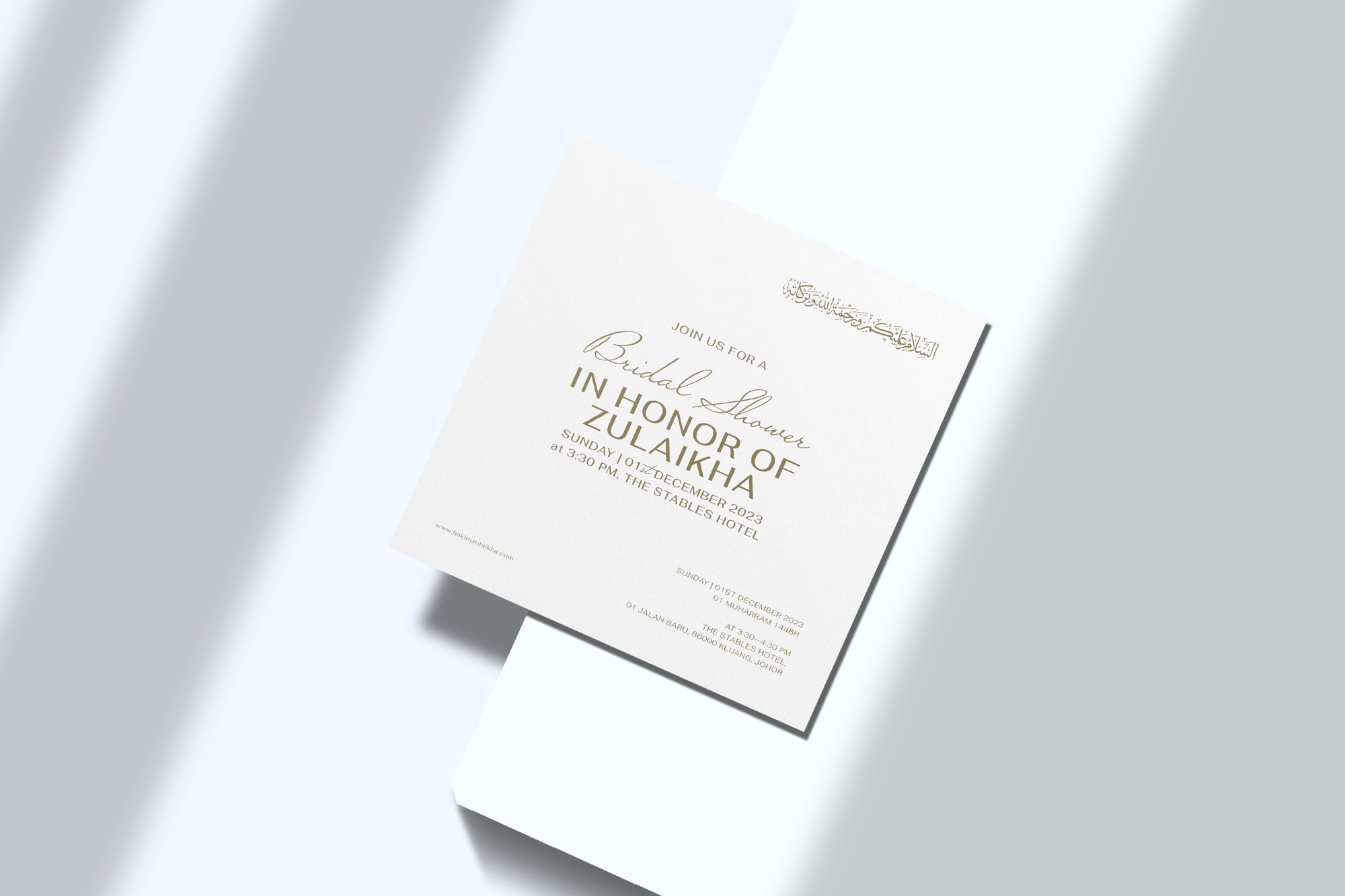 Invitation card featuring elegant script