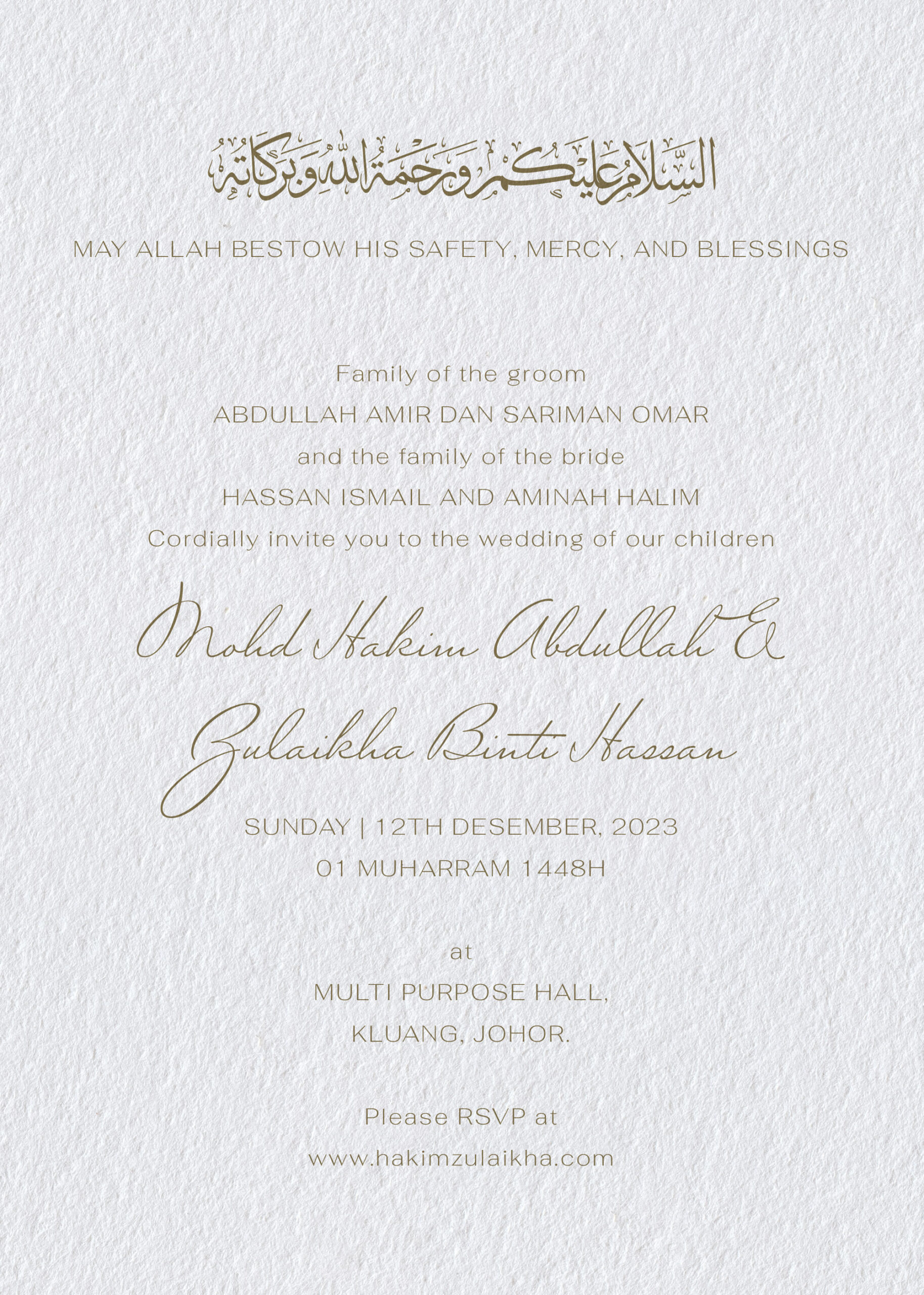Invitation card featuring elegant script