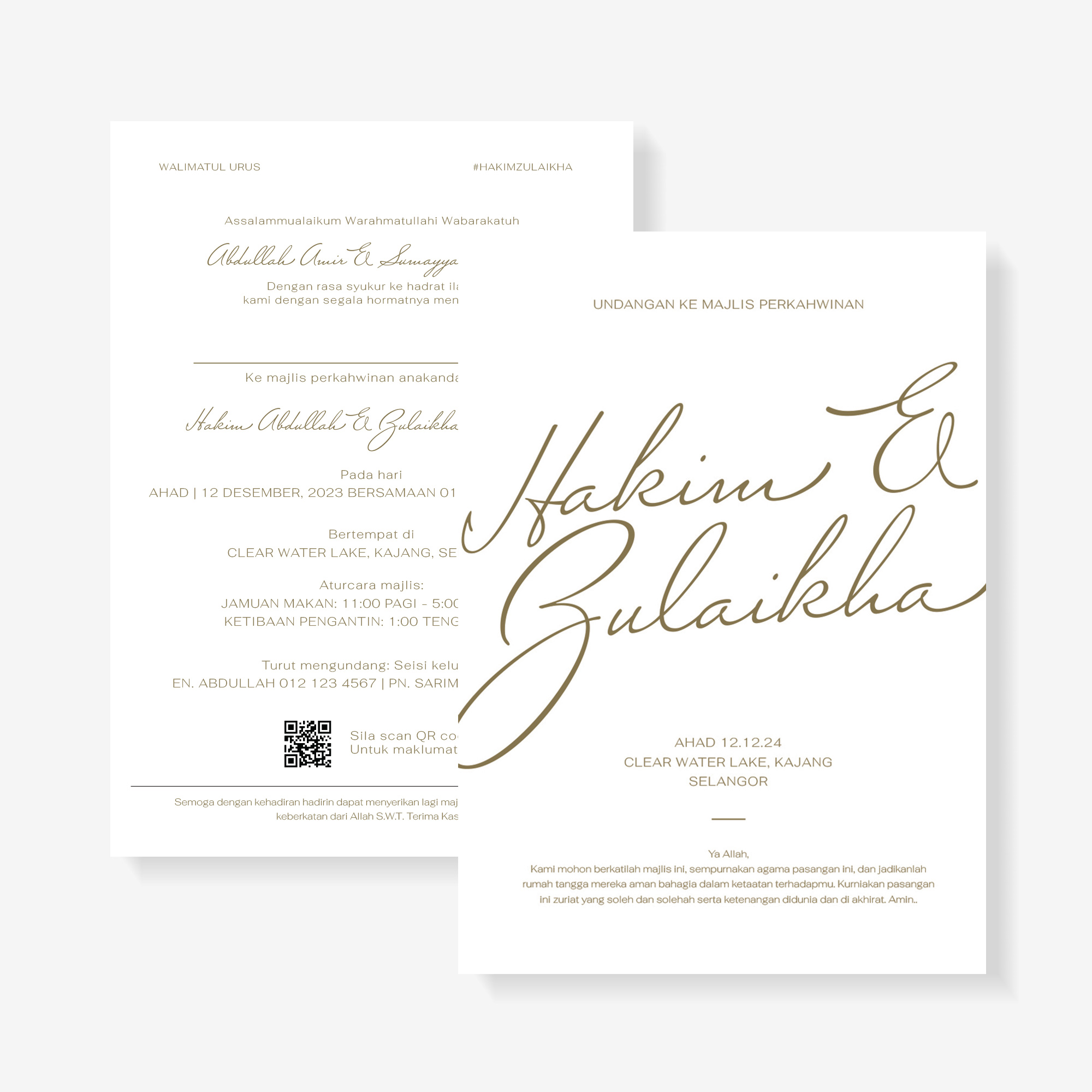 Invitation card featuring elegant script