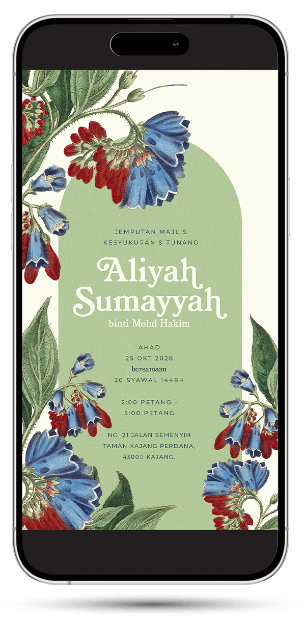 Blue Floral Frame Vintage